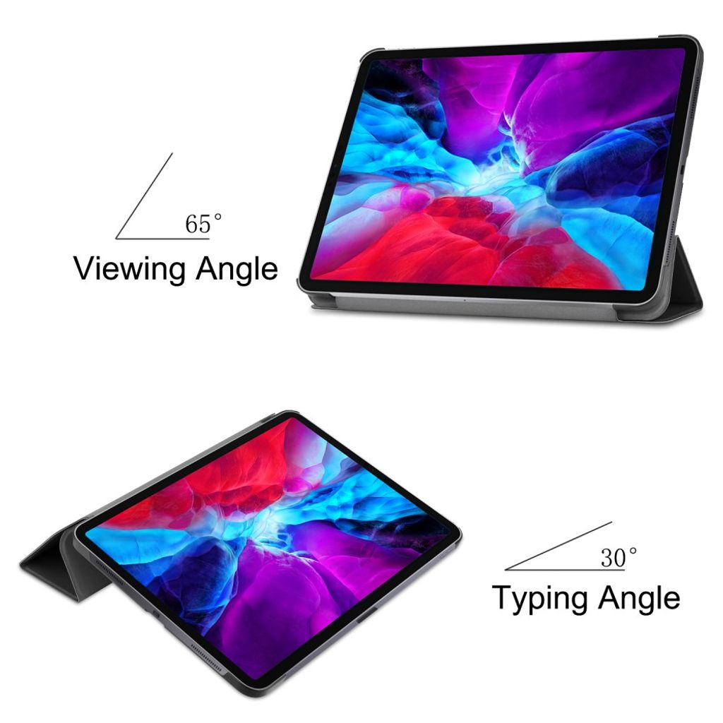 iPad Air 13" / Pro 12.9" Tri-fold flip cover i kunstlæder - Sort