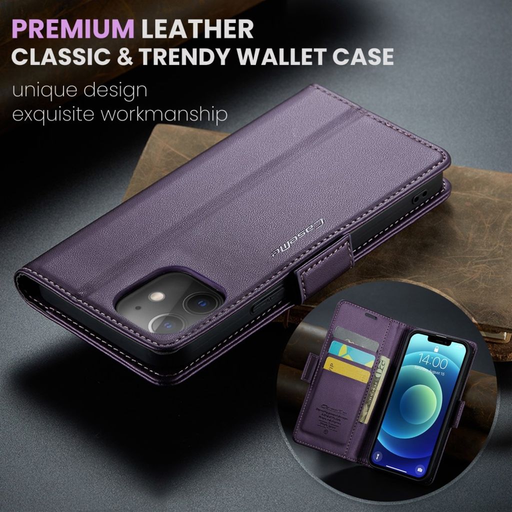 CASEME iPhone 12 / 12 Pro Etui med Kortplads - Lilla