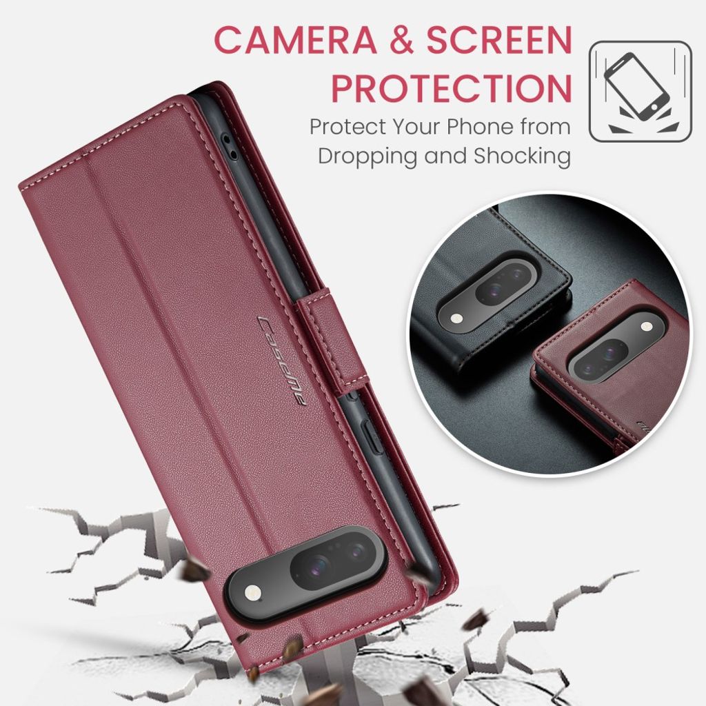 CASEME Google Pixel 10 Pro / 10 / 9 Pro / 9 Kotelo Korttipaikka - Punainen