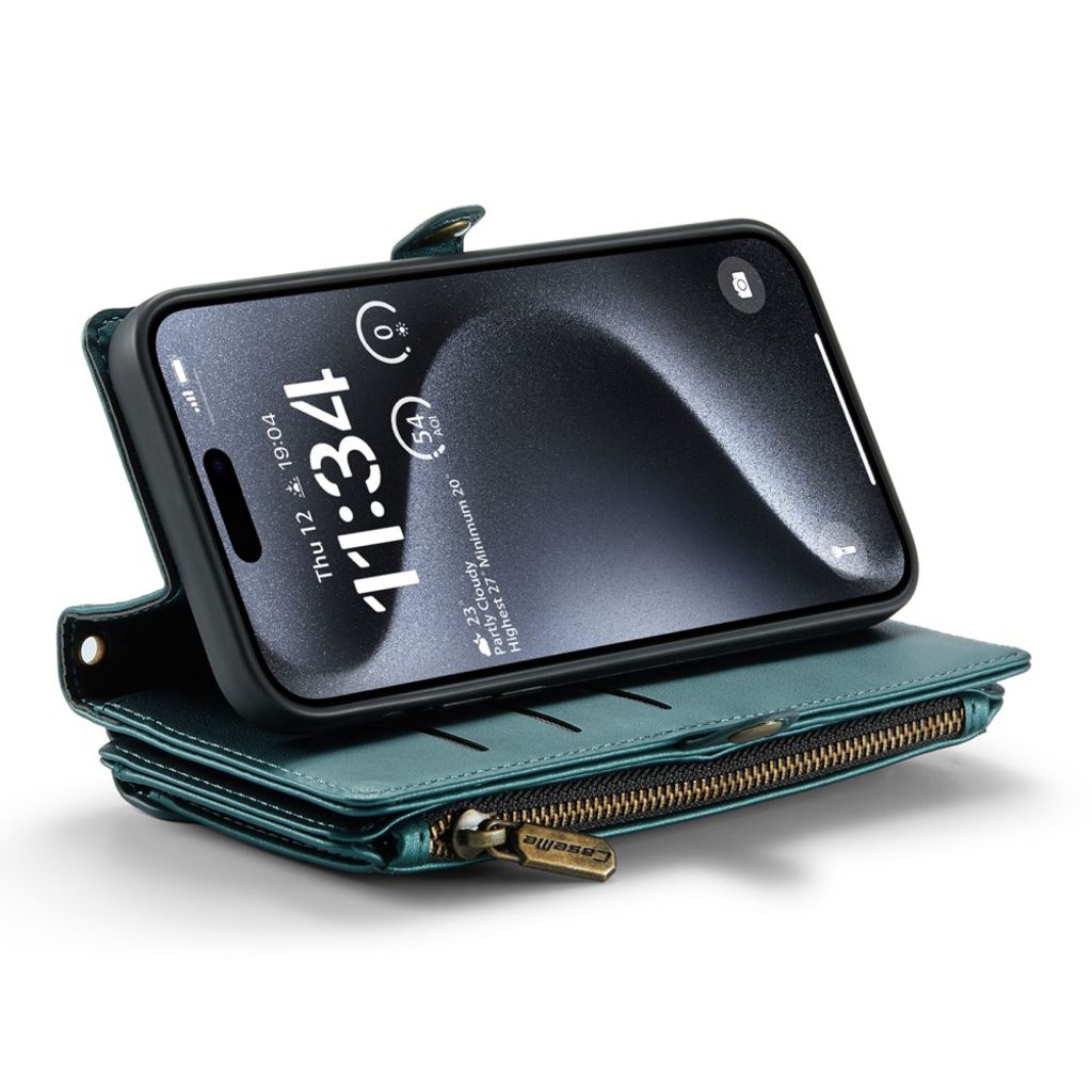 CASEME iPhone 15 Pro Max Cover with 10 Card Slots - Green