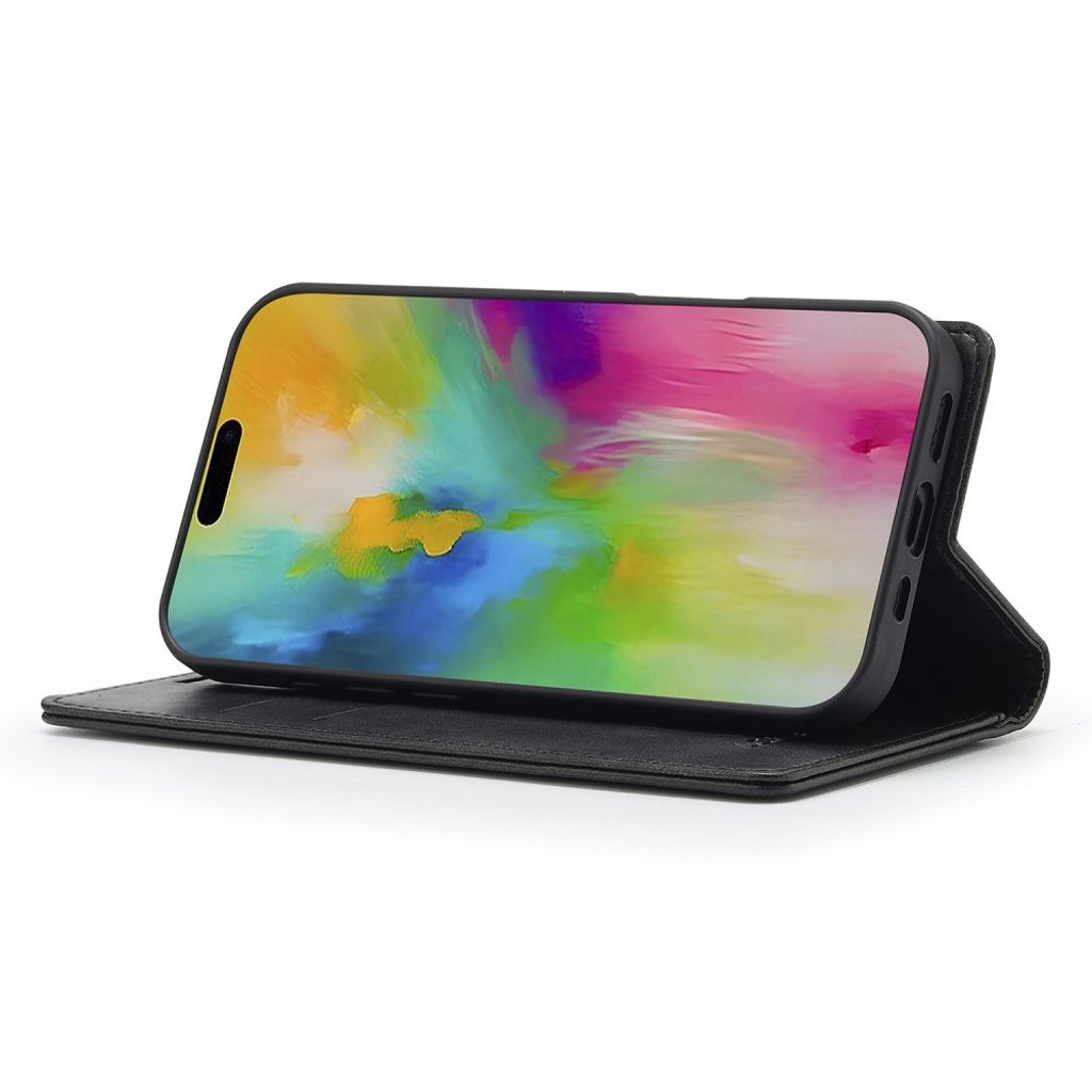 LC.IMEEKE iPhone 16 Plus Wallet Cover - Black