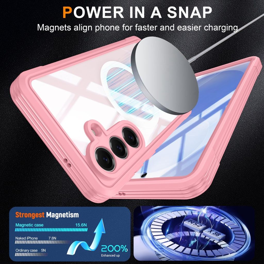 Samsung Galaxy S26 MagSafe Deksel innebygd skjermbeskytter - Rosa