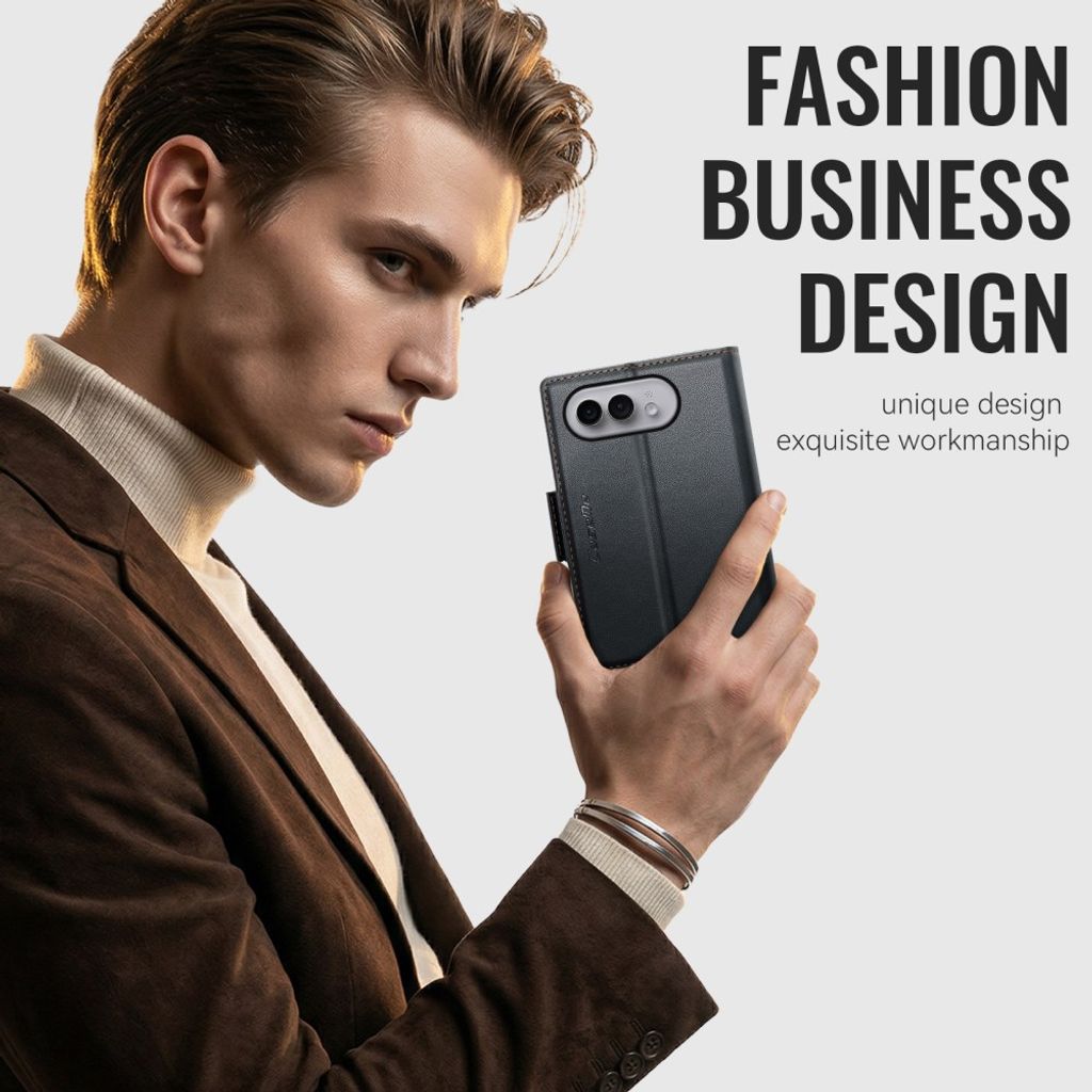 CASEME iPhone Duo Lompakkokotelo RFID-suojauksella - Musta