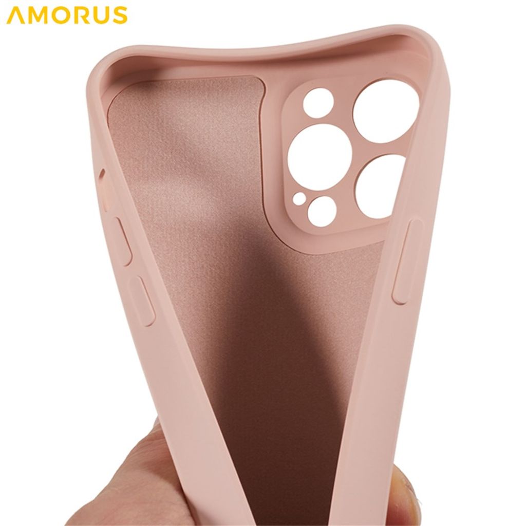 AMORUS iPhone 12 Pro Max TPU Cover - Lyserød