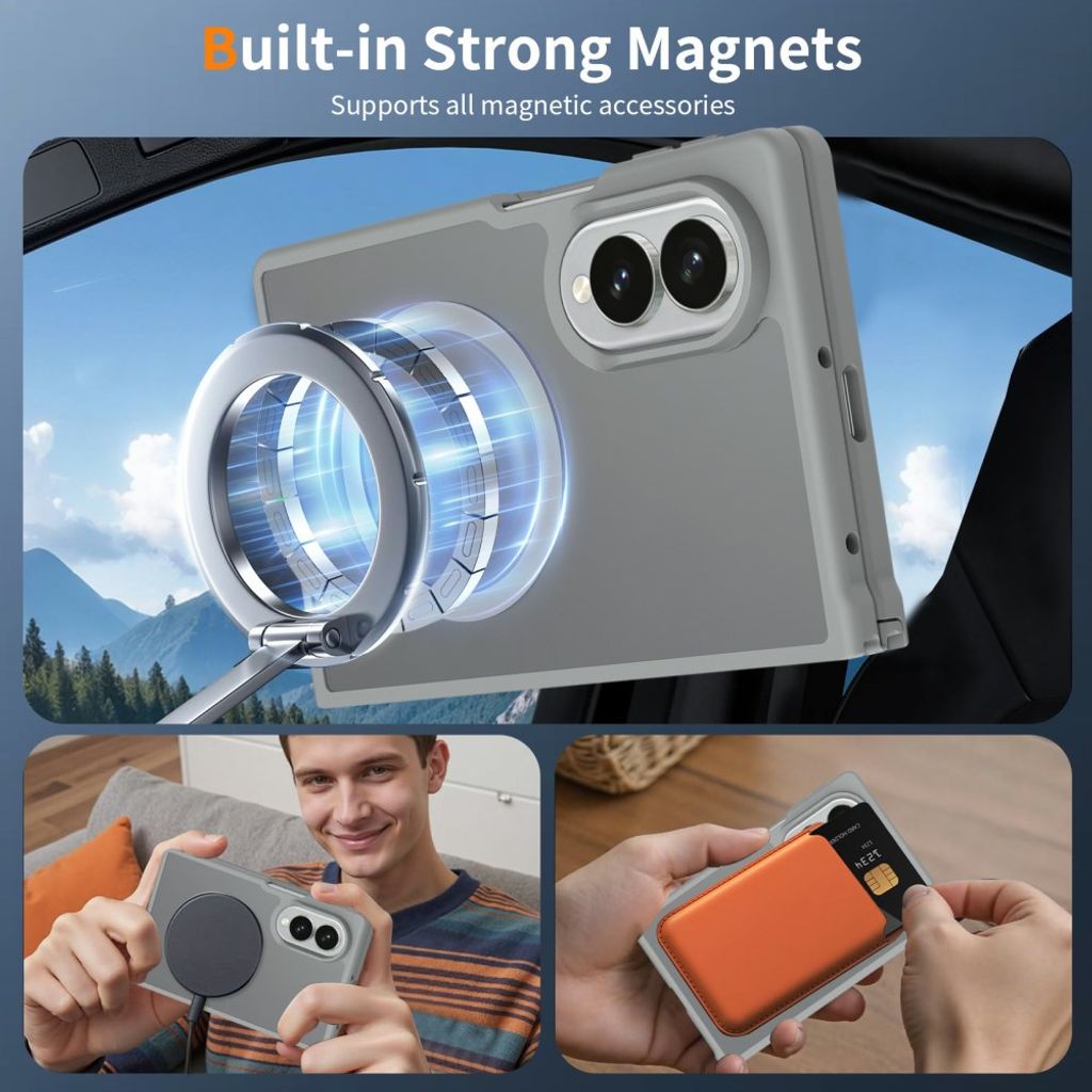 Samsung Galaxy Z Fold8 MagSafe cover med akrylbagside - Grå