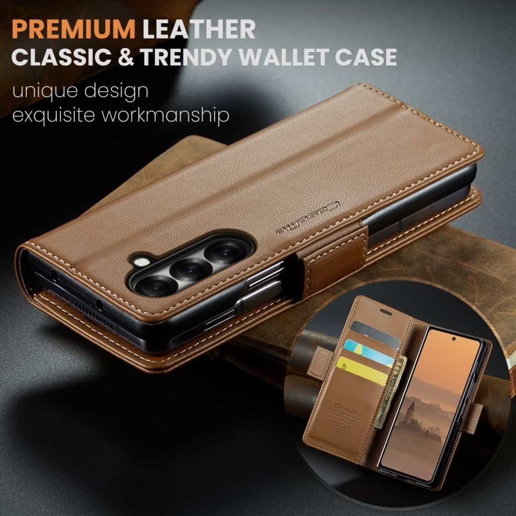 CASEME Samsung Galaxy Z Fold7 5G Fodral med RFID-blockering - Brun