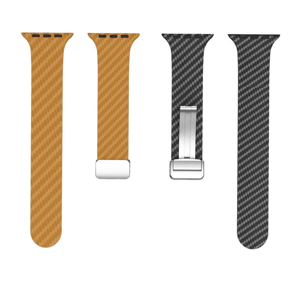 Apple Watch 42 / 41/ 40 / 38mm Klockarmband kolfibertextur - Ljusbrun/Svart
