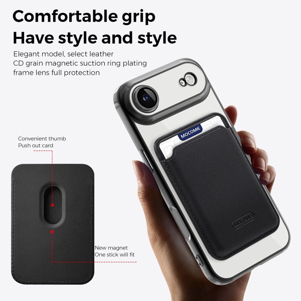 iPhone Air MagSafe-kuori Irrotettavalla Kortin Haltijalla - Musta