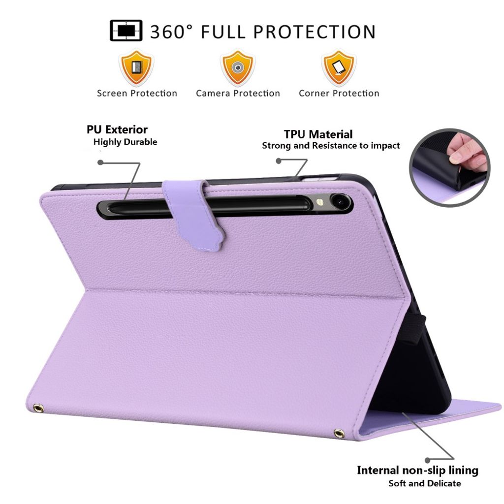 Samsung Galaxy Tab S11 Ultra/S10 Lite/S10 FE/S9 m.fl. Pungetui - Lilla