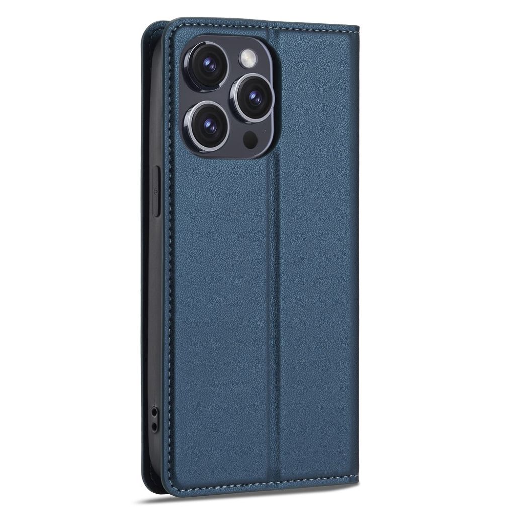 LC.IMEEKE iPhone 15 Pro Plånboksfodral PU-läder Stativ - Blå