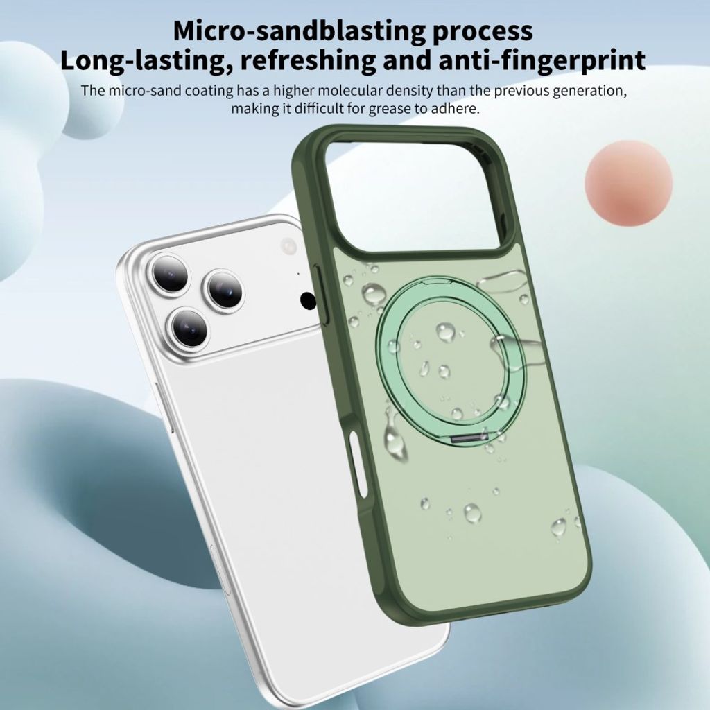 iPhone 18 Pro Max/17 Pro Max MagSafe Skal med ringstativ - Grön