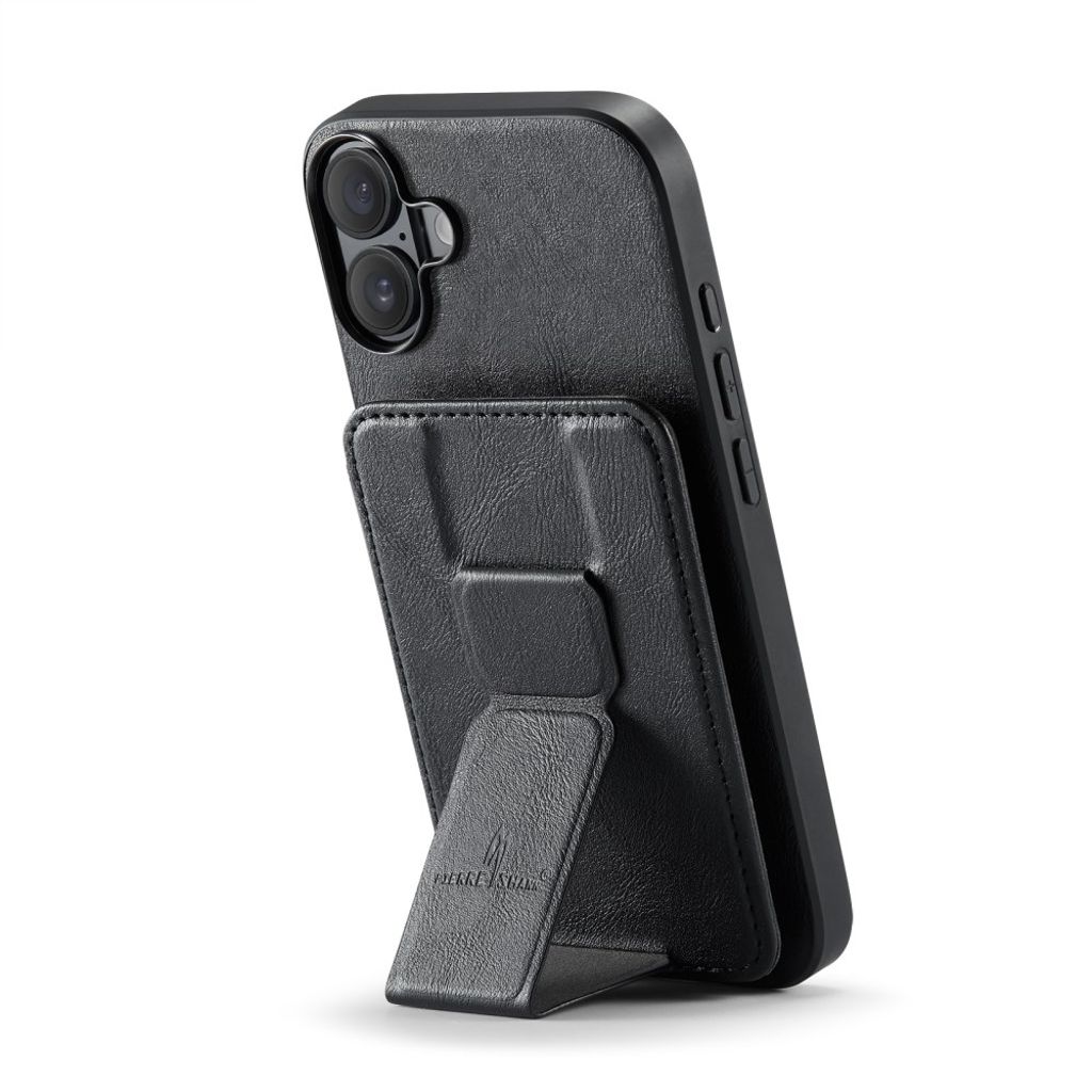 FIERRE SHANN iPhone 16 Case with Card slots - Black
