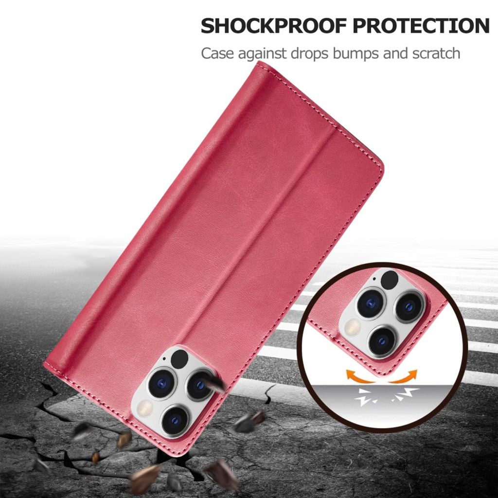 LC.IMEEKE iPhone 15 Pro Max Lommeboketui - Rød