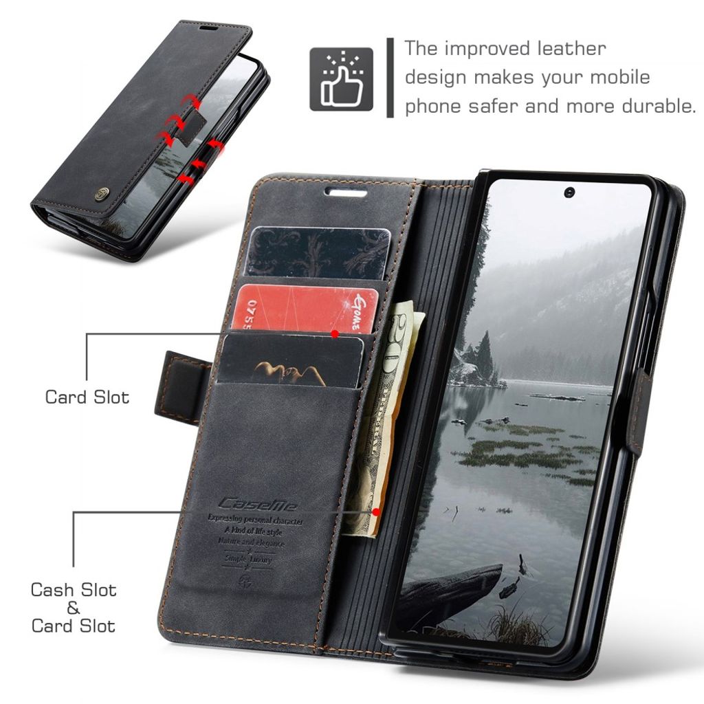CASEME Samsung Galaxy Z Fold7 5G Plånboksfodral - Svart