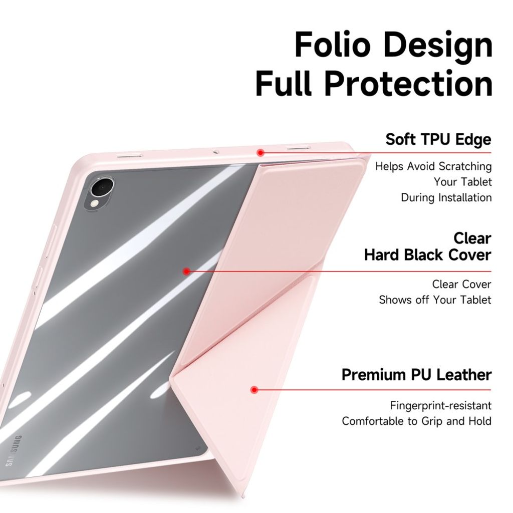 DUX DUCIS Samsung Galaxy Tab S11 kotelo origami-jalusta - Vaaleanpunainen