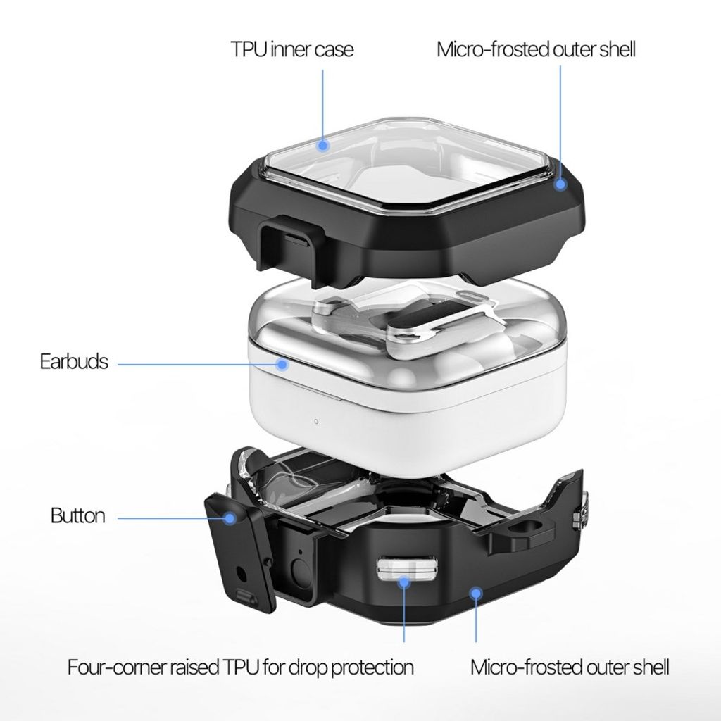 DUX DUCIS Samsung Galaxy Buds4/Buds4 Pro Kuori Metellikoukulla - Valkoinen