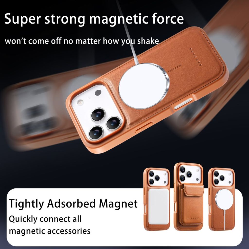 CASENEO iPhone 18 Pro Max/17 Pro Max MagSafe Lommebokdeksel - Brun