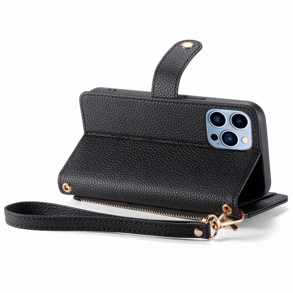 iPhone 13 Pro Lompakkokotelo RFID-estävä Keinonahka – Musta