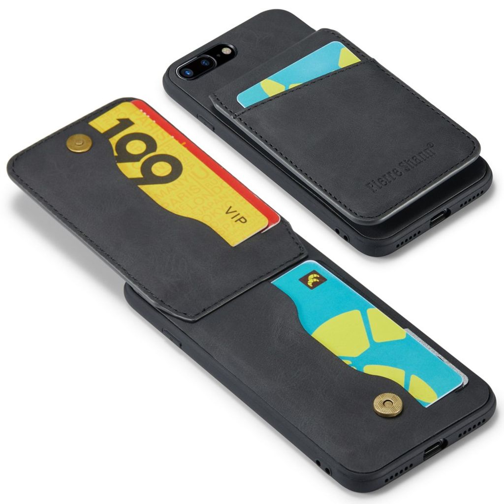 FIERRE SHANN iPhone 7 Plus / 8 Plus Cover med Kortplads - Sort