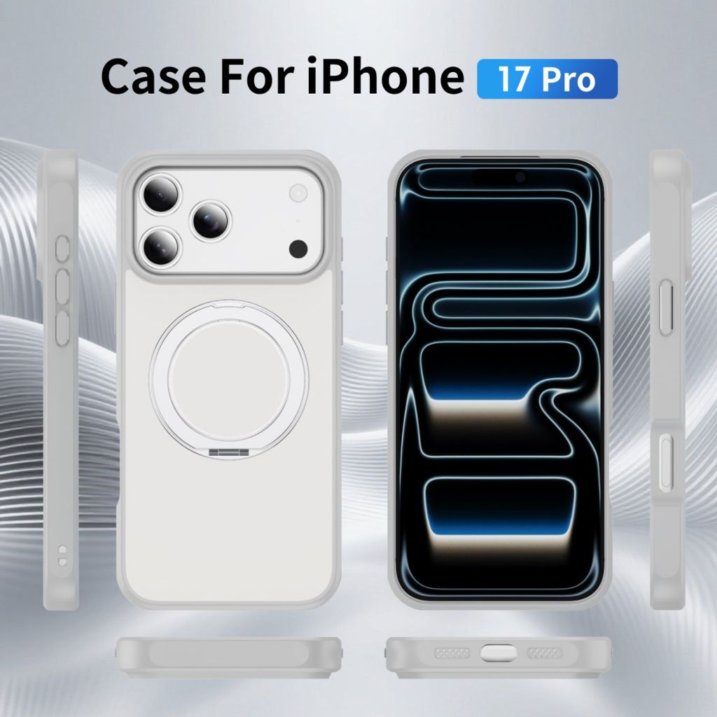 iPhone 18 Pro/17 Pro MagSafe Deksel med ringstøtte - Hvit