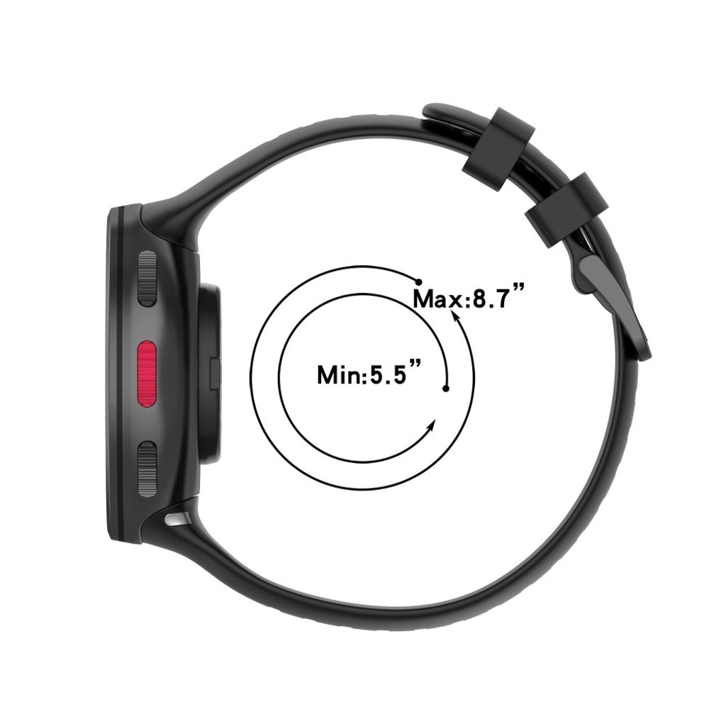 Polar Vantage V2 -silikoniranneke kellolle – musta