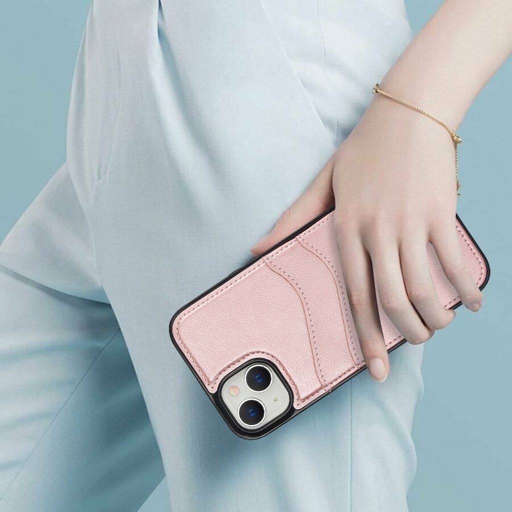 iPhone 13 mini Case with Card Holder – Rose Gold
