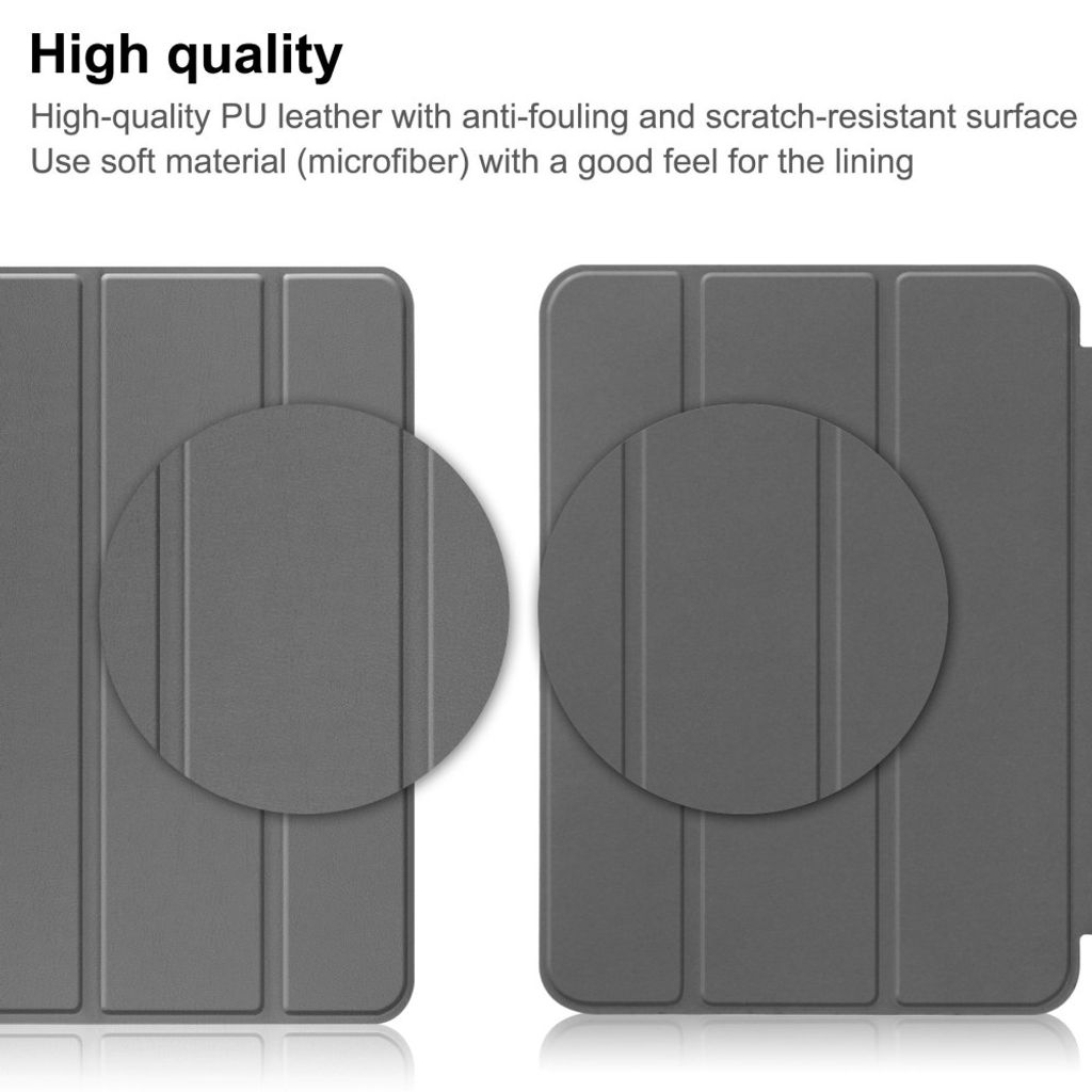 iPad A16 11" 2025/10.9" 2024 Tri-fold flip cover i kunstlæder - Grå