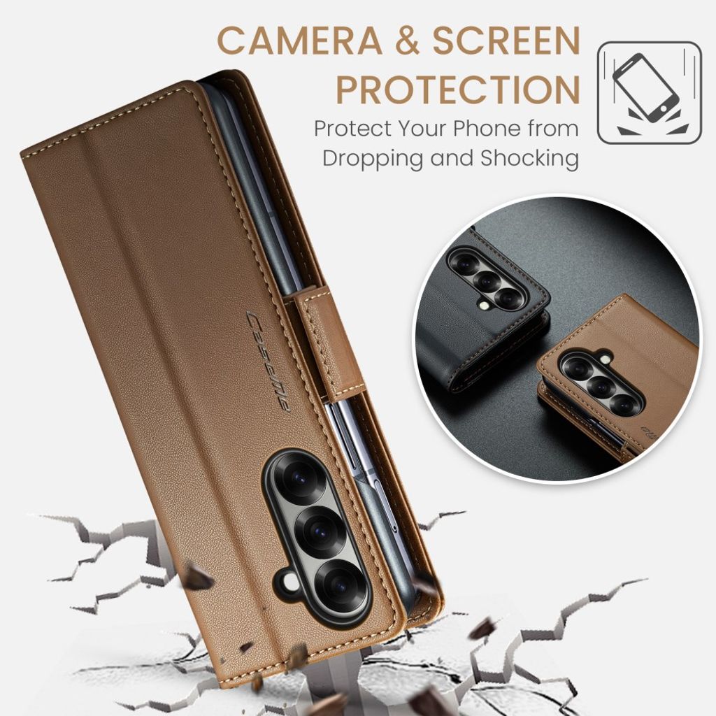 CASEME Samsung Galaxy Z Fold7 5G Fodral med RFID-blockering - Brun