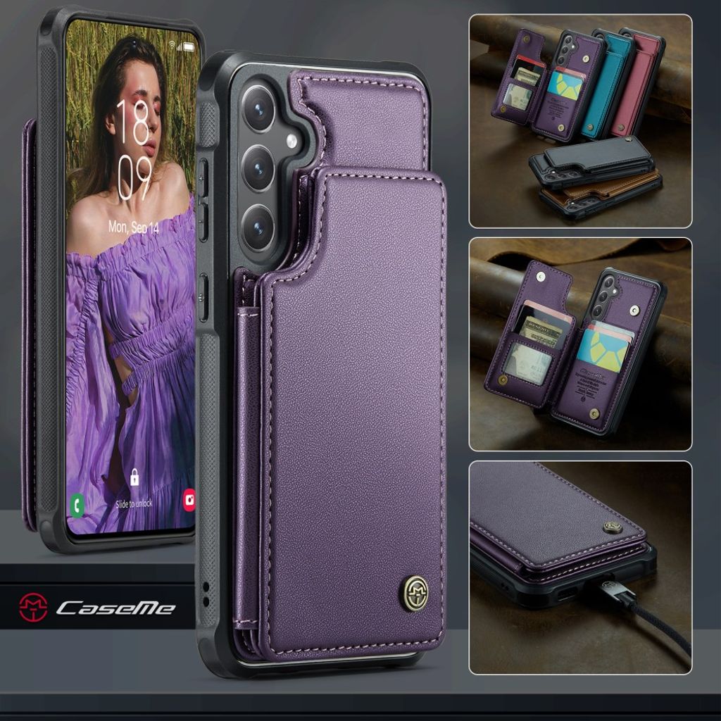 CASEME Samsung Galaxy S25 FE Skal med Plånbok - Lila