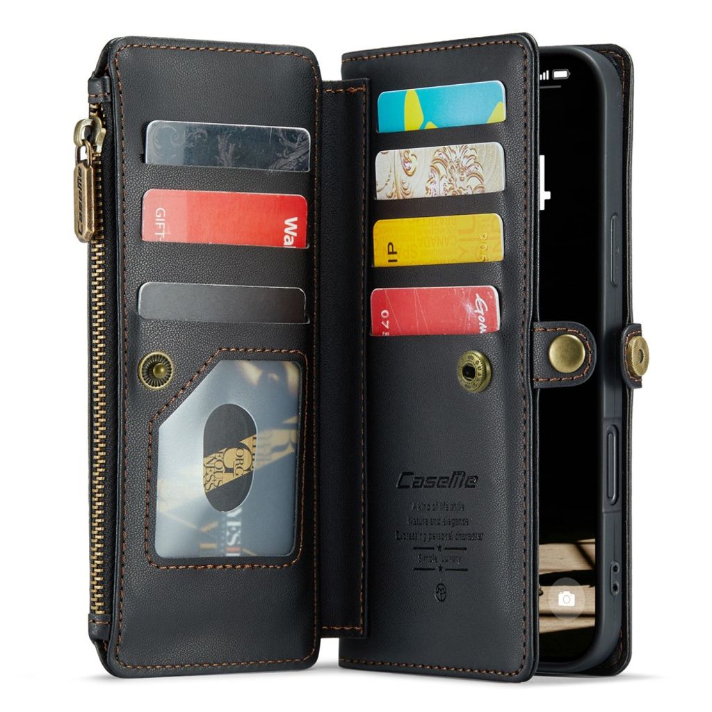 CASEME iPhone 16 Cover with 10 Card Slots - Black