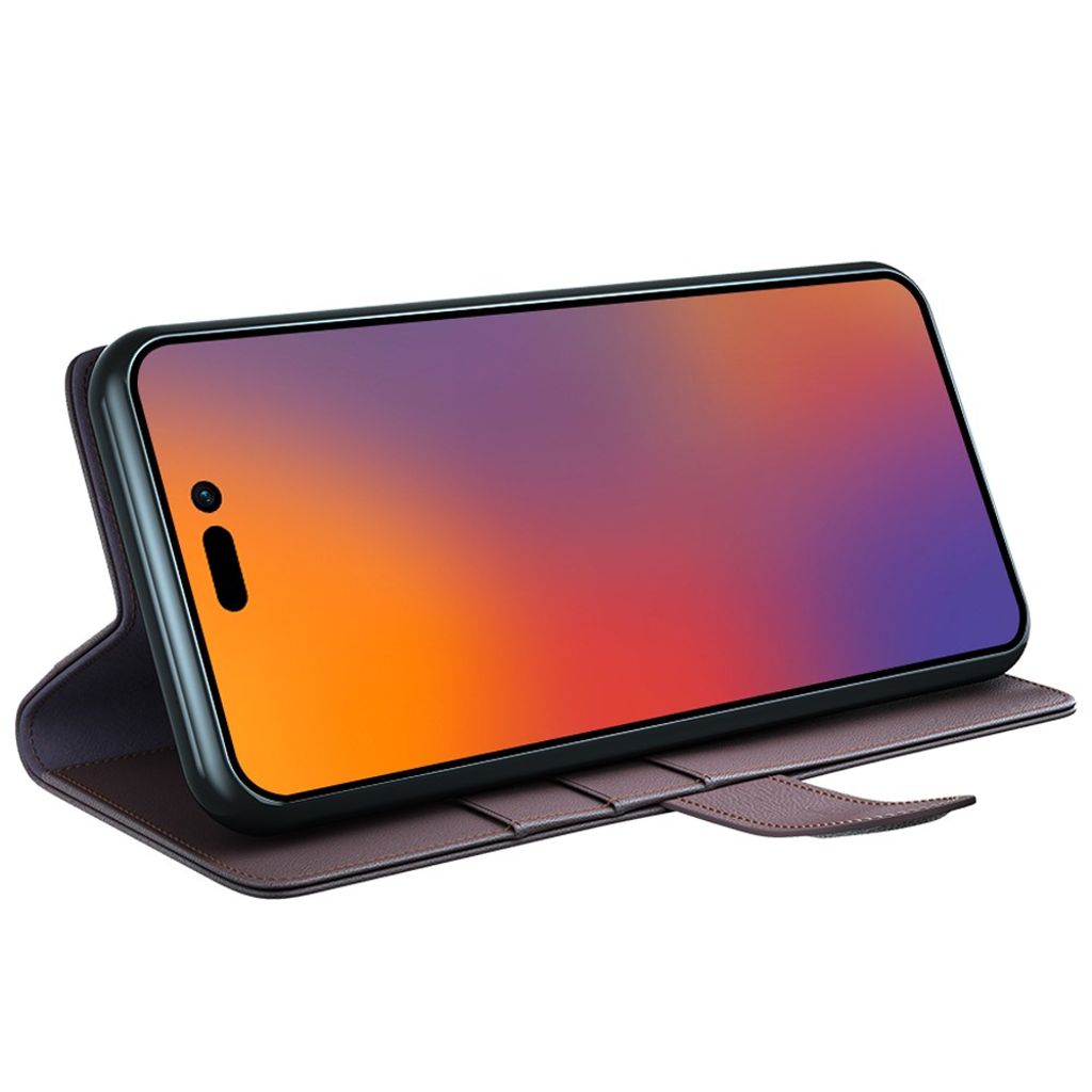 iPhone 14 Pro Max Wallet Cover - Brown