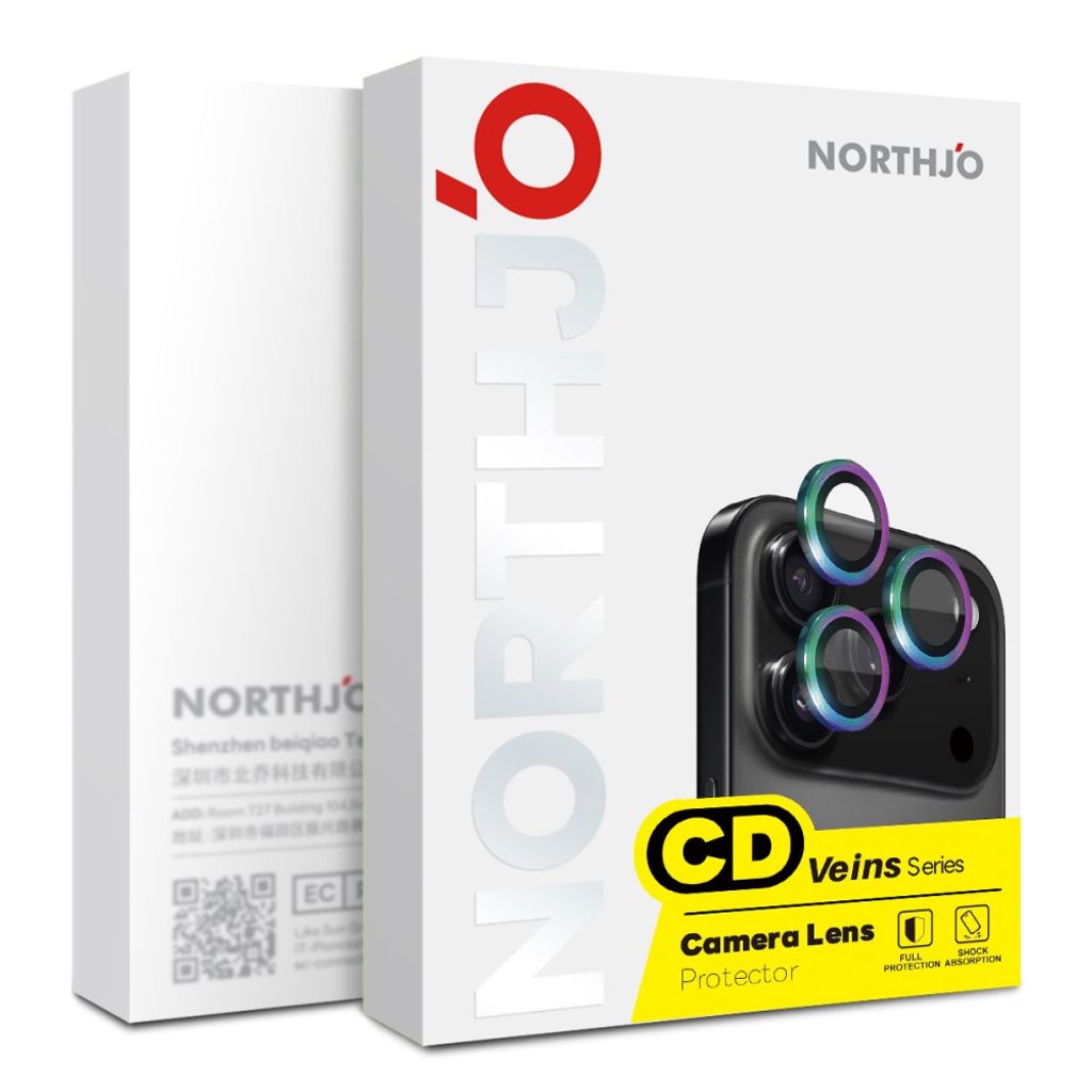 NORTHJO iPhone 18 Pro/18 Pro Max -suojakalvo karkaistusta lasista - musta