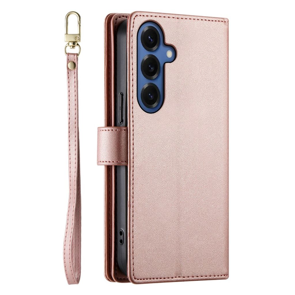 Samsung Galaxy S26 Plånboksfodral med Rem och Korthållare - Rosa