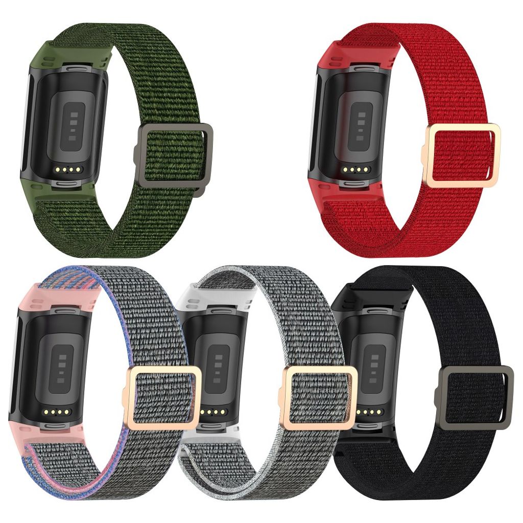 Fitbit Charge 6/5 Kellonranneke, Nylon - punainen