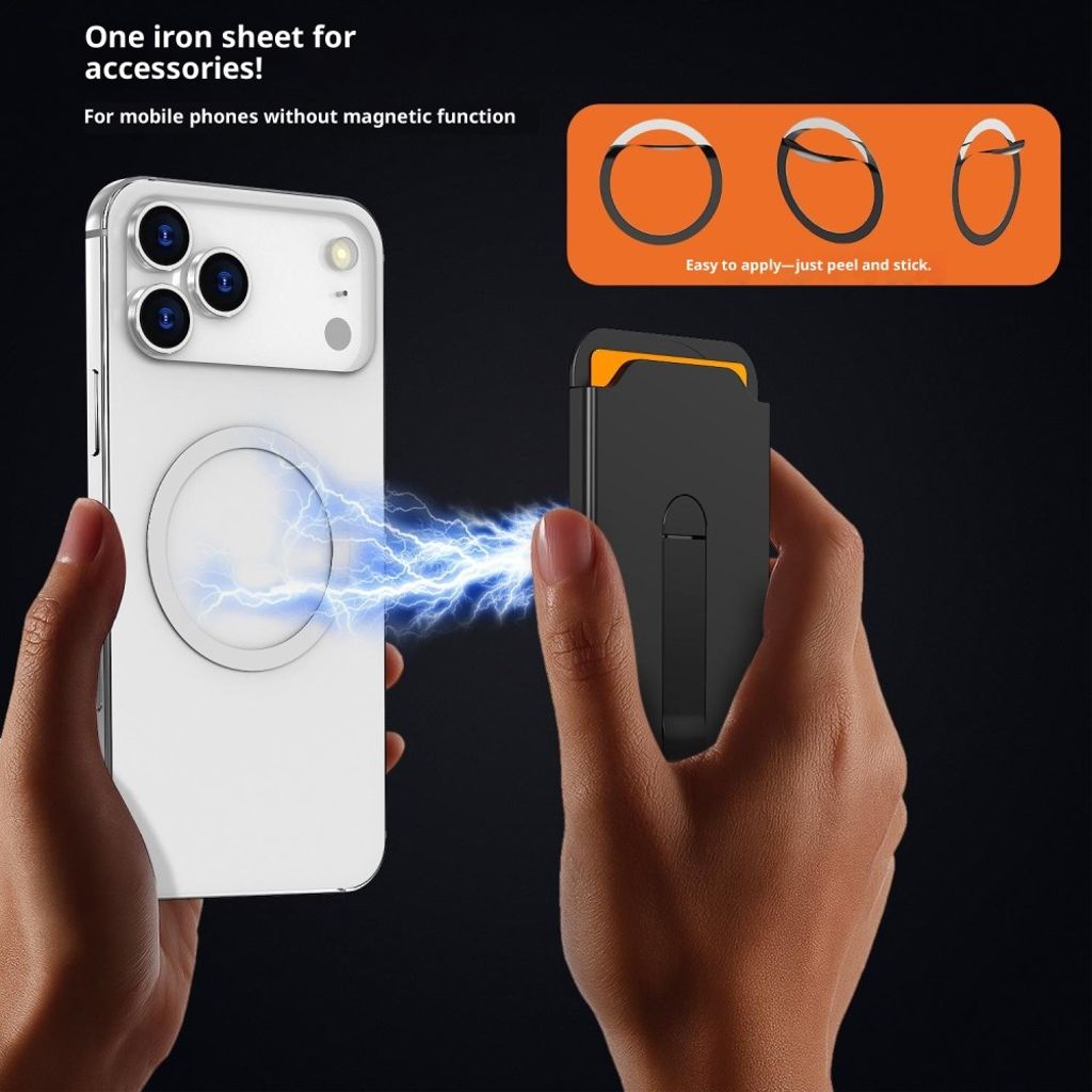 Magnetisk kortholder med stativ og grep universal - oransje