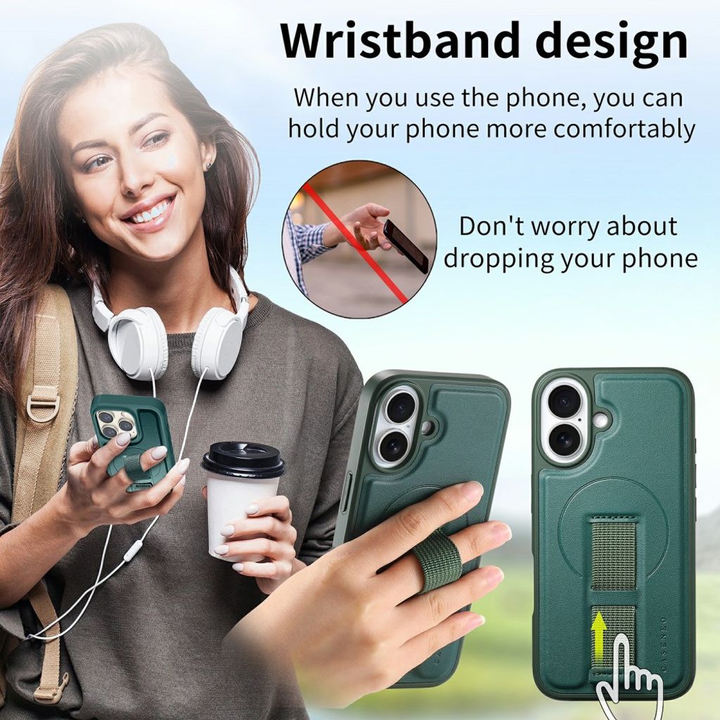 CASENEO iPhone 16 Cover with Stand - Green