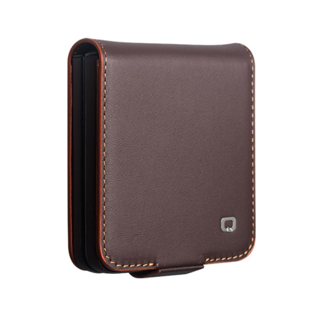 QIALINO Samsung Galaxy Z Flip8 Flip cover i ægte læder - Brun