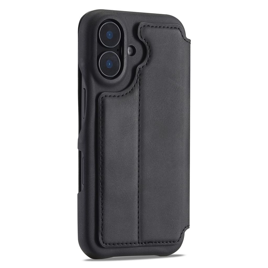 LC.IMEEKE iPhone 16 Plus Wallet Cover Card Holder Stand – Black