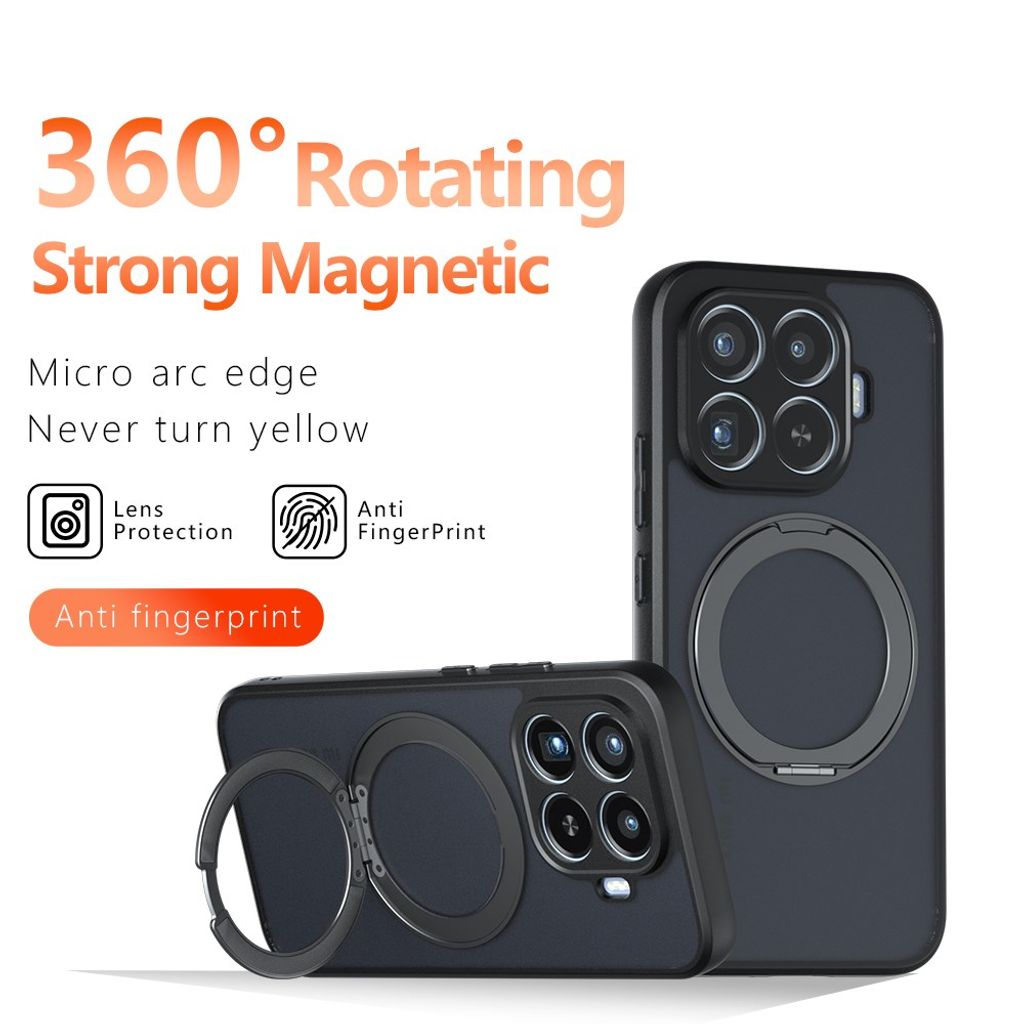 Xiaomi 17T Pro MagSafe-deksel med ringstativ - Transparent/Svart