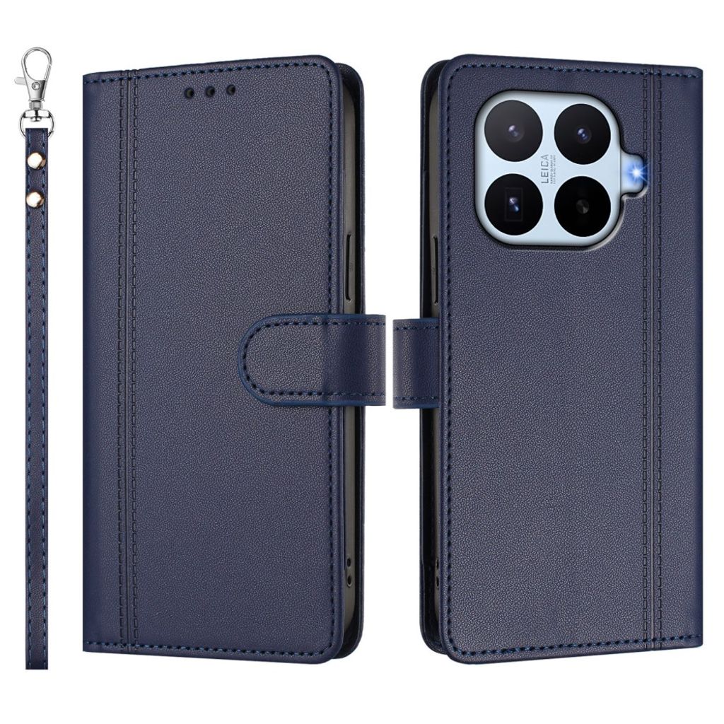 Xiaomi 17T Lompakkokotelo käsihihnalla - Tummansininen