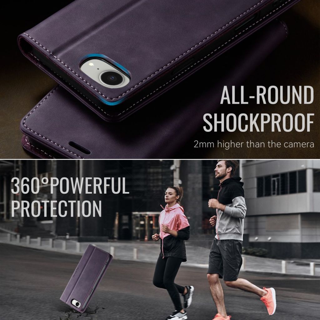 CASEME iPhone 16e Plånboksfodral RFID-blockerande med Stativ – Lila