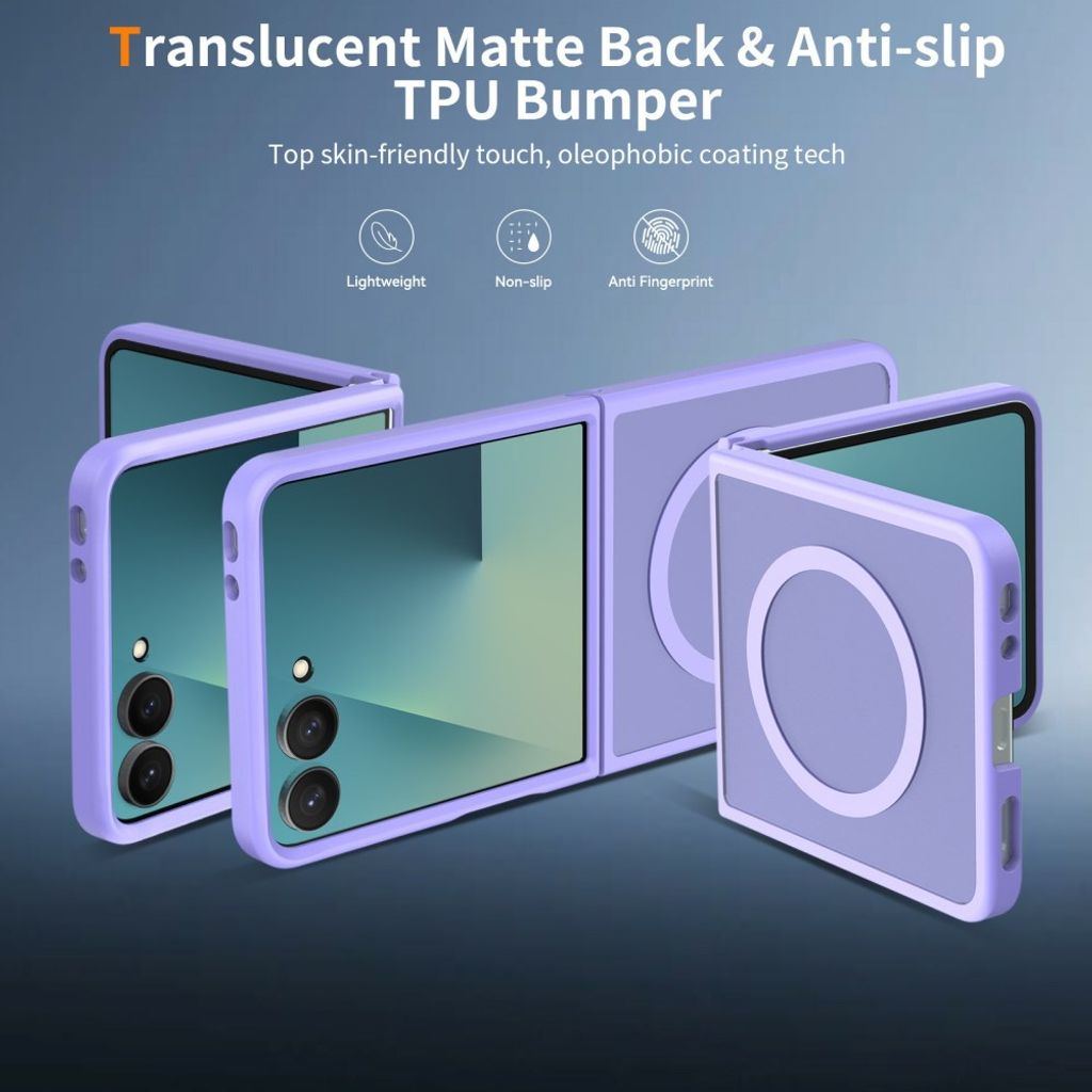 Samsung Galaxy Z Flip8 MagSafe kuori akryylitakalla - Violetti