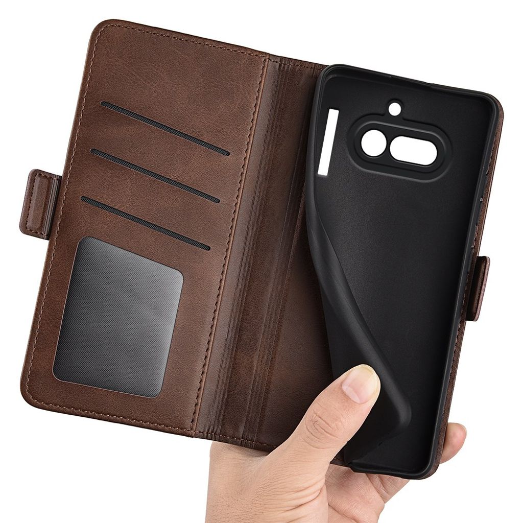 Nothing Phone (4a) Lommeboketui PU-lær - Brun