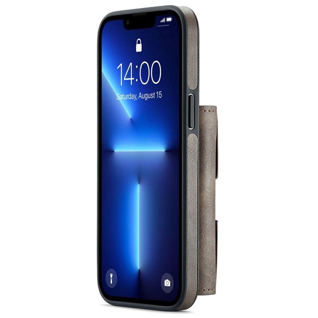 DG.MING M6 iPhone 13 Pro Lompakkokuori Irrotettava Magneetti - Kahvi