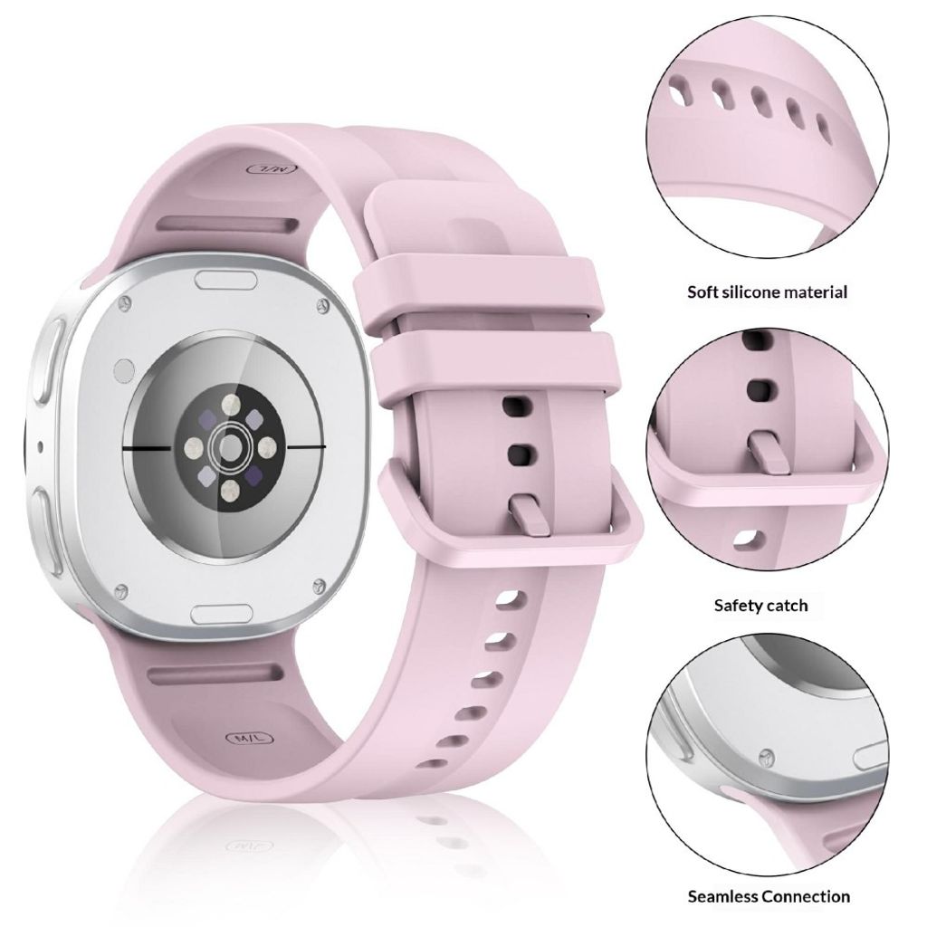 Samsung Galaxy Watch9/10 silikon klokkerem med hurtigfeste S - Rosa