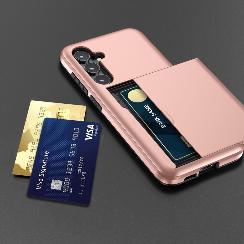 Samsung Galaxy A55 5G cover med slide kortholder - Sort