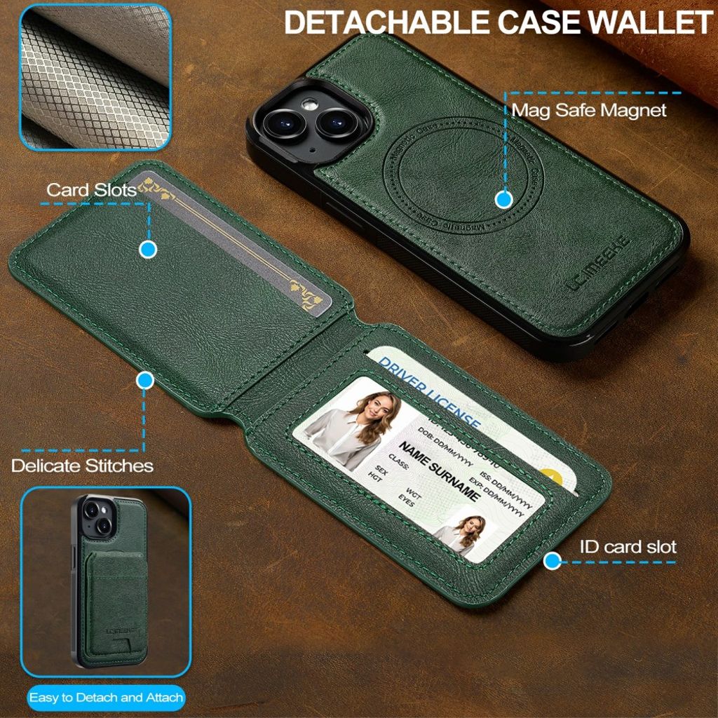 LC.IMEEKE iPhone 15 Plus Kuori MagSafe - Vihreä