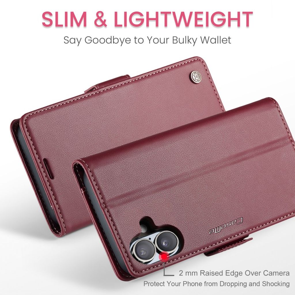 CASEME iPhone 16 Plus Cover with Card Slots - Red