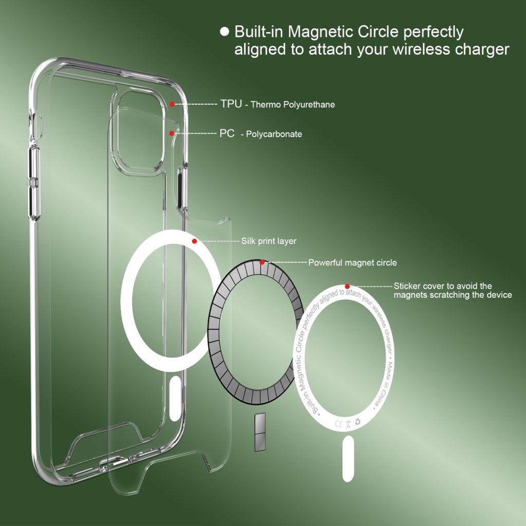 iPhone 11 Kuori MagSafe-yhteensopiva - Läpinäkyvä