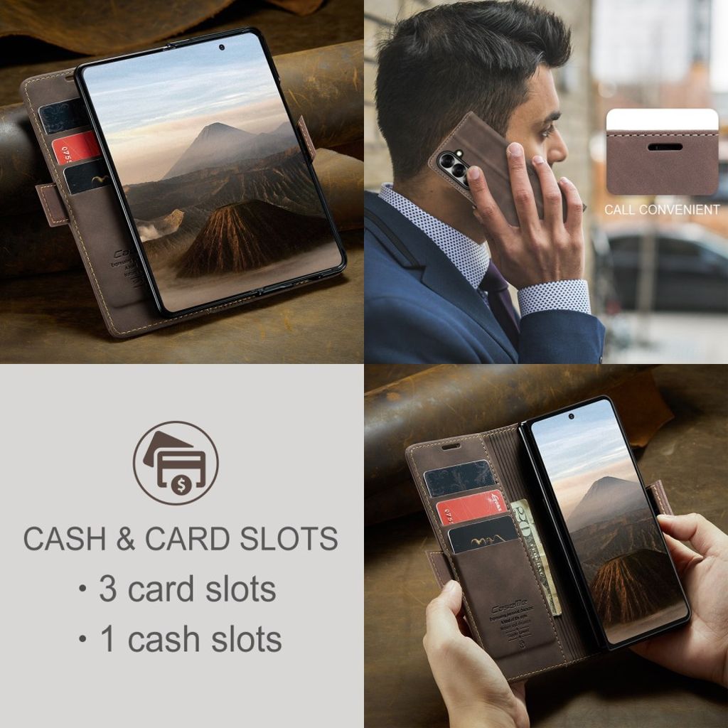 CASEME Samsung Galaxy Z Fold7 5G Plånboksfodral - Brun